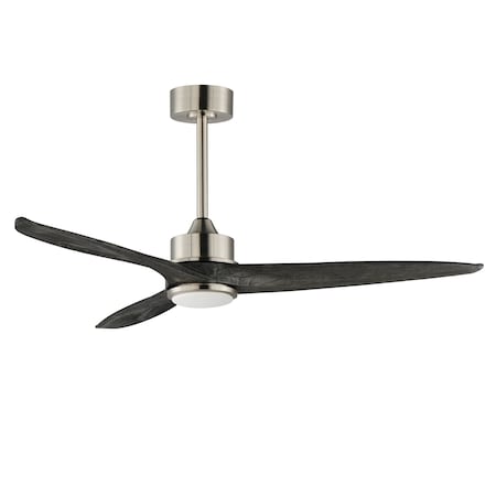Maxim Lighting Woodwind 52'' Solid Wood Blade Fan w LED Light Kit, Satin Nickel 88831SN